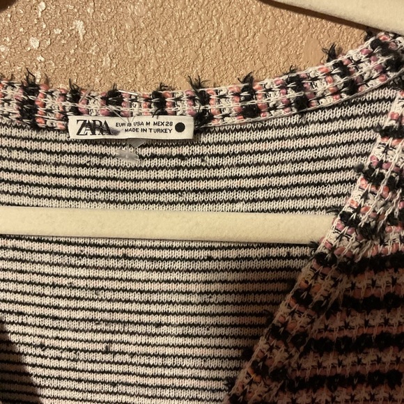 Zara Blogger Favorite Tweed Pink Longline Button Front Preppy Classy Cardigan C8 - Picture 3 of 4